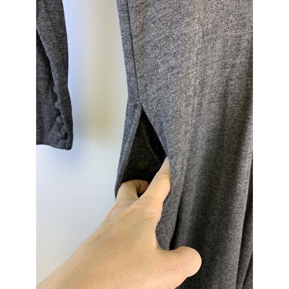 BOGO Anteprima Long Sleeve Flare Midi Dress Gray Wool Blend Buttons Womens Small - Picture 10 of 14